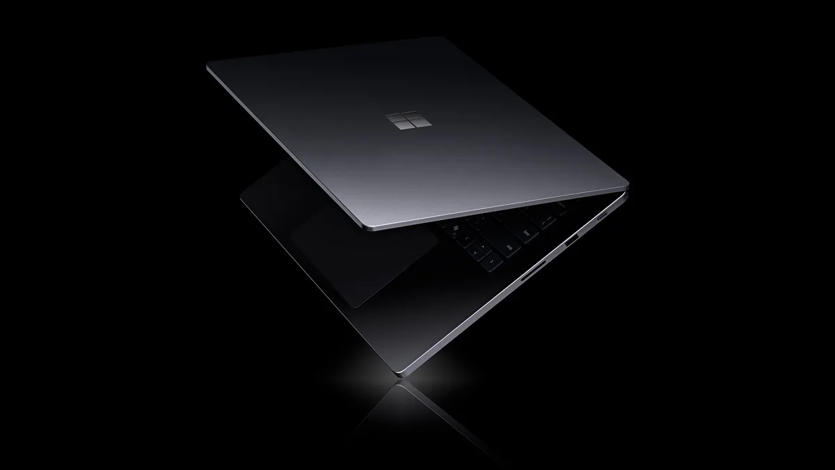 Microsoft Surface Laptop Ultra, partly open in NVIDIA’s official RTX Spark gallery